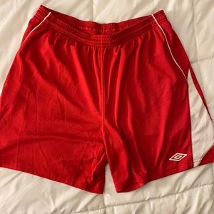 Men’s Red Umbro Athletic Shorts